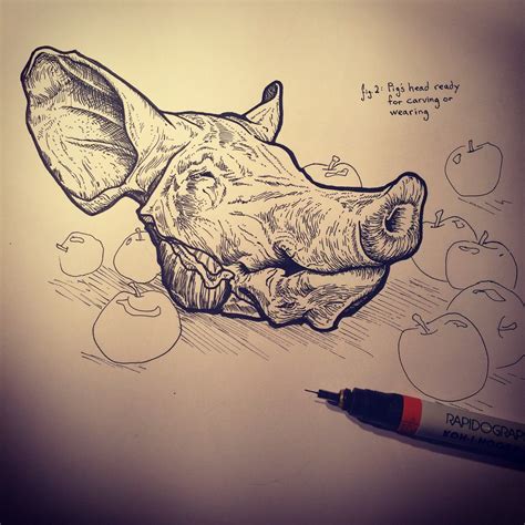 Pig head sketch by ChrisPanatier on DeviantArt | Pig illustration, Pig ...