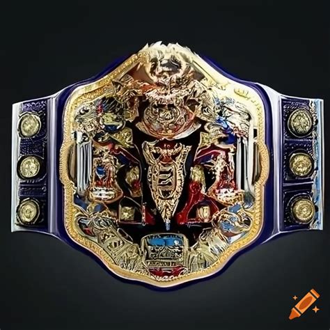 Custom iwgp-style heavyweight title belt design with a big dragon on it on Craiyon