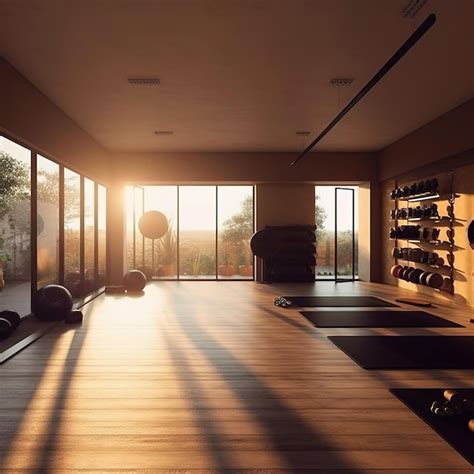 Premium AI Image | Bright yoga studio with equipment