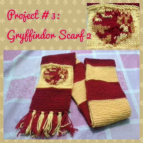 Gryffindor scarf 2 - Knit (with my first attempt at pattern knitting!) | Gryffindor scarf ...