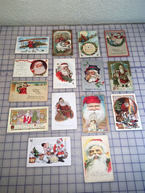 Lot of 15 Vintage Santa Postcards, Most Postmarked -- Antique Price ...