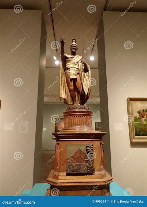 King Kamehameha Statue at Honolulu Art Museum Editorial Photo - Image ...