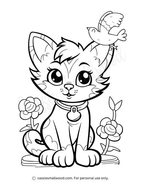 37 Cute Cat Coloring Pages - Cassie Smallwood