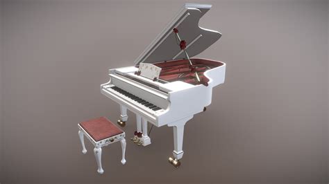 White Grand Piano - 3D model by Stellac [ce532a4] - Sketchfab