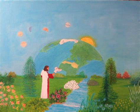 In The Beginning God Created The Heaven And The Earth Painting by Rosie Foshee