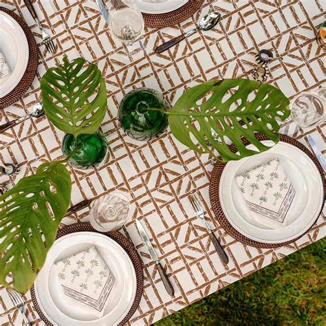 Brown Bamboo Tablecloth - Pomegranate Inc.