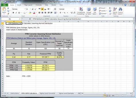 DMP / Sigma Level Calculator - Download, Screenshots