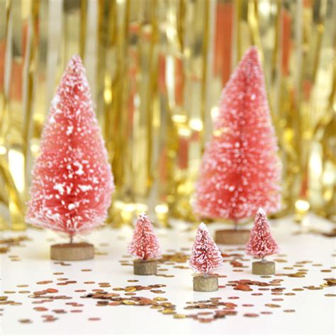 Decorative Mini Pink Christmas Trees | Small pink christmas tree, Mini ...