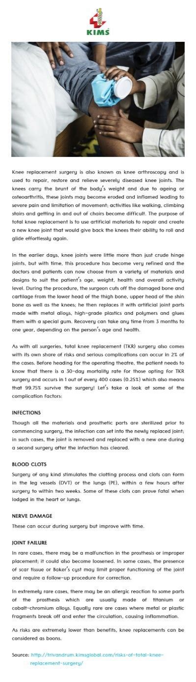 Risks of Total Knee Replacement Surgery