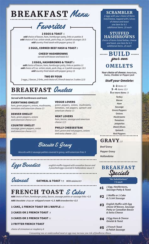 Our Menu | Lakes Cafe