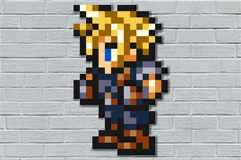 Cloud Strife Final Fantasy VII Pixel Art para parede | Elo7