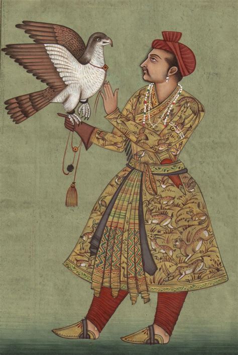 Imperial Mughal Painting Handpainted Akbar Falcon Indian Moghul Miniature Art | Mughal paintings ...