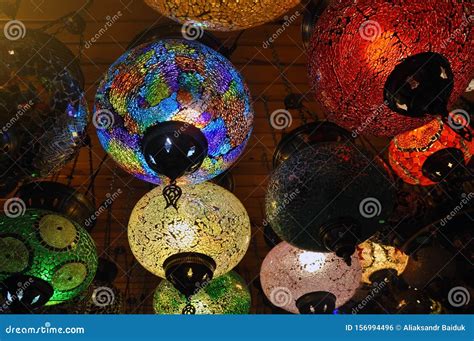 Turkish Colorful Lamps at the Big Bazaar Stock Photo - Image of lamp ...