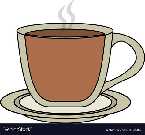 Color image cartoon transparent cup coffee Vector Image