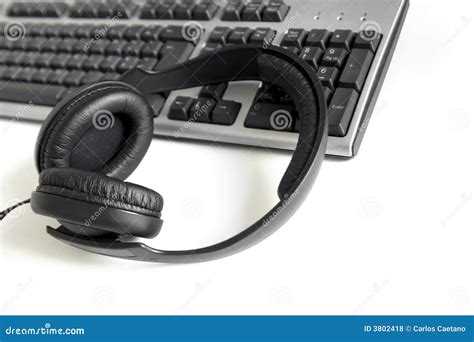 Headphones and Keyboard stock photo. Image of clerk, call - 3802418