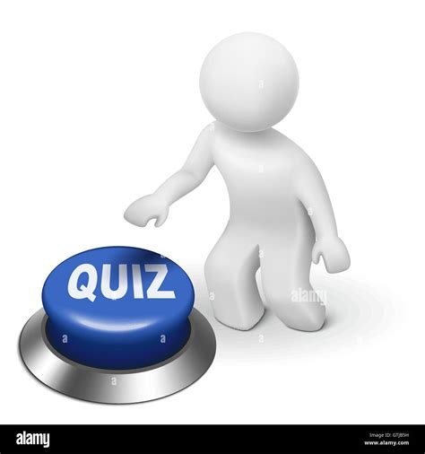 3d man is pushing the quiz button isolated white background Stock Vector Image & Art - Alamy