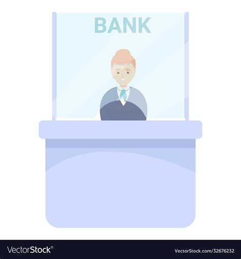 Modern bank teller icon cartoon style Royalty Free Vector