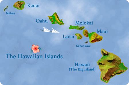 Map of Hawaii Featuring Locations of Hawaii Hotels & Condos