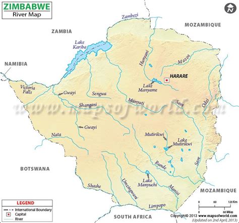 Zimbabwe River Map | Map, Zimbabwe, River