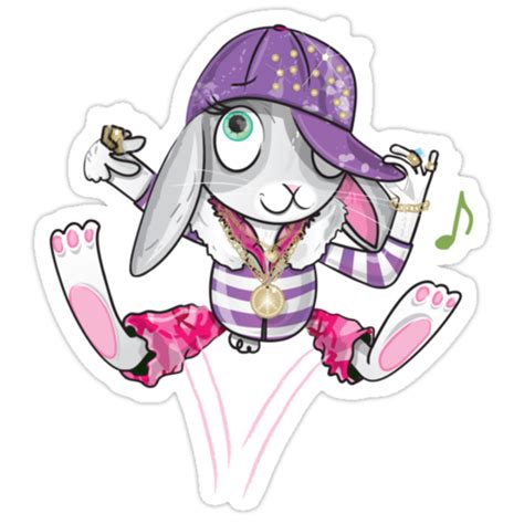 "Hip Hop Bunny" Stickers by flamingrhino | Redbubble