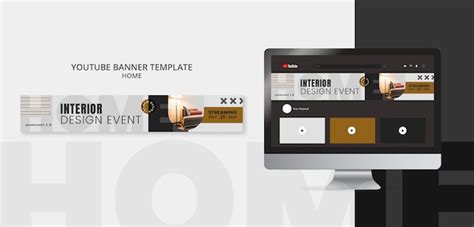 Free PSD | Minimalist home youtube banner template