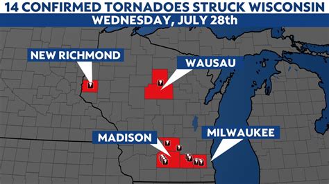 14 tornadoes confirmed in Wis last Wednesday night