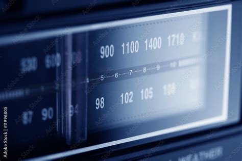 Radio Dial in Blue Stock Photo | Adobe Stock