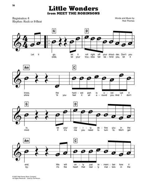 Little Wonders (from Meet The Robinsons) by Rob Thomas Sheet Music for ...