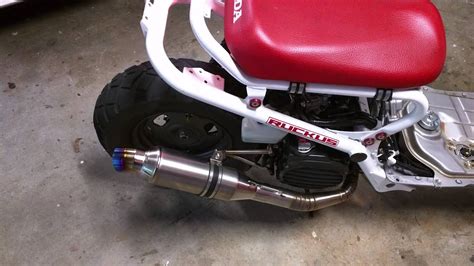 Honda Ruckus with Max Parts Titanium Exhaust - YouTube