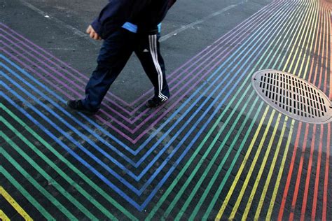 Colorful Midtown crosswalk a study in art and motion - HoustonChronicle.com