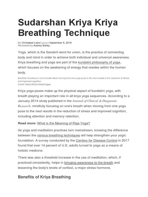 Sudarshan Kriya Kriya Breathing Technique | PDF | Yoga | Breathing