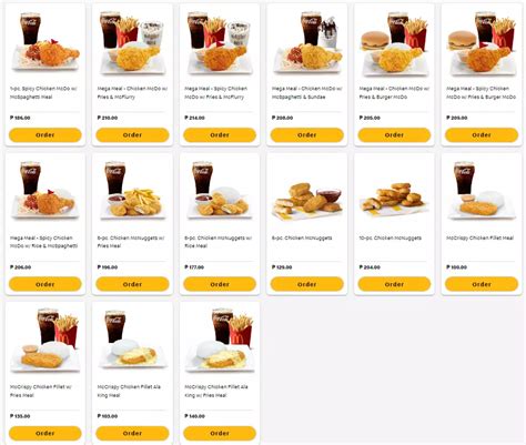 MCDONALD’S Menu With Updated Prices Philippines 2024