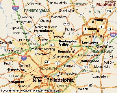 Huntingdon Valley, Pennsylvania Area Map & More