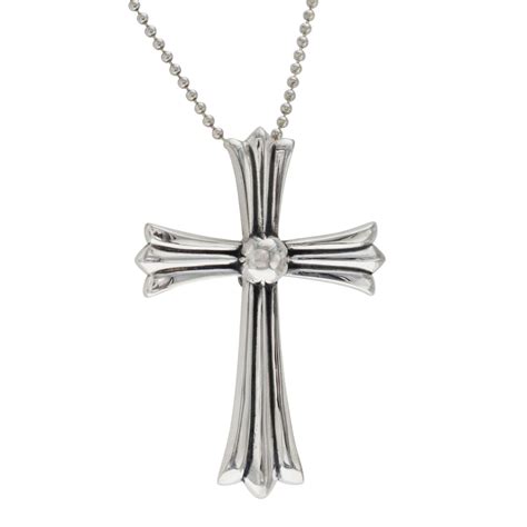 Authentic Chrome Hearts 925 Sterling Silver Large Cross Necklace For ...