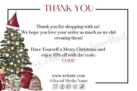 Buy Set of 3 Christmas, Holiday, Thank You Card, Small Business Thank You, Canva Editable ...