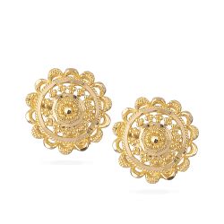22k Indian Gold Stud Earrings - £315.00.00 (SKU:28676)