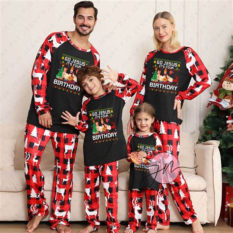 Birthday Party Matching Christmas Pajamas Family Jesus - Family ...