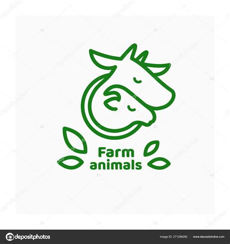 Farm animals logo. — Stock Vector © OlgaStrelnikova #271296282