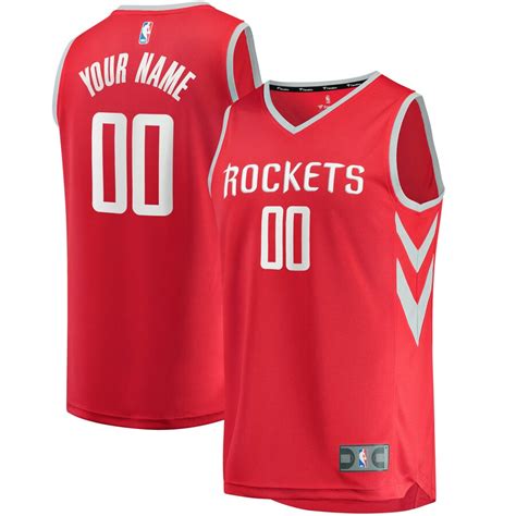 Fanatics Branded Houston Rockets Red Fast Break Custom Replica Jersey ...