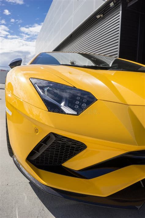 Lamborghini Aventador S Closeup Front Hood Editorial Photography ...