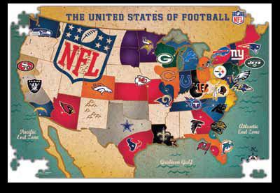 USA Team Map - NFL, 500 Pieces, Promotional Partners Worldwide | Puzzle ...