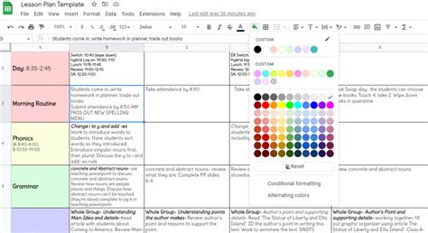 Lesson Planning with Google Sheets - The Applicious Teacher