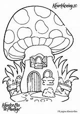 Mushroom House Coloring Pages sketch template