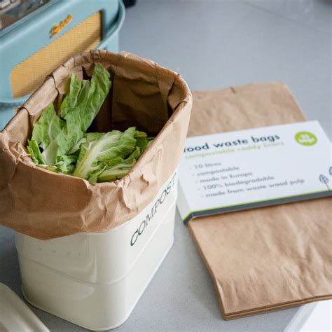 Eco Living Compostable Food Waste Paper Bags - 25 Pack - 10L