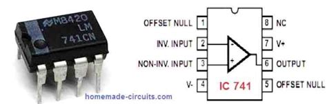 Op amp IC 741 Datasheet, Pinout, Applications – Homemade Circuit Projects