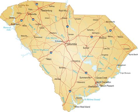 South Carolina Map | US South Carolina State Map | WhatsAnswer