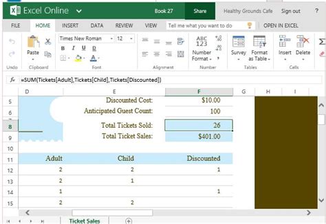 Ticket Sales Tracker Template For Excel