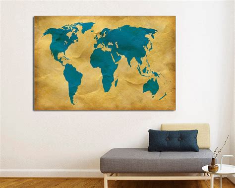 World Map Canvas Print World Map Canvas World Map Large | Etsy