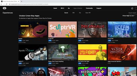 Oculus Cross-Buy Apps URL : r/OculusQuest