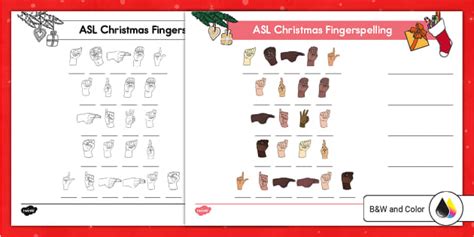 ASL Christmas Fingerspelling Activity (teacher made)